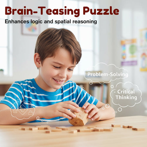 Stimulates Spatial Intelligence, Natural Wood Design, Educational Family Game 🧩🤲