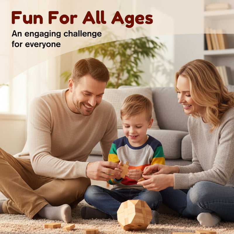 Stimulates Spatial Intelligence, Natural Wood Design, Educational Family Game 🧩🤲