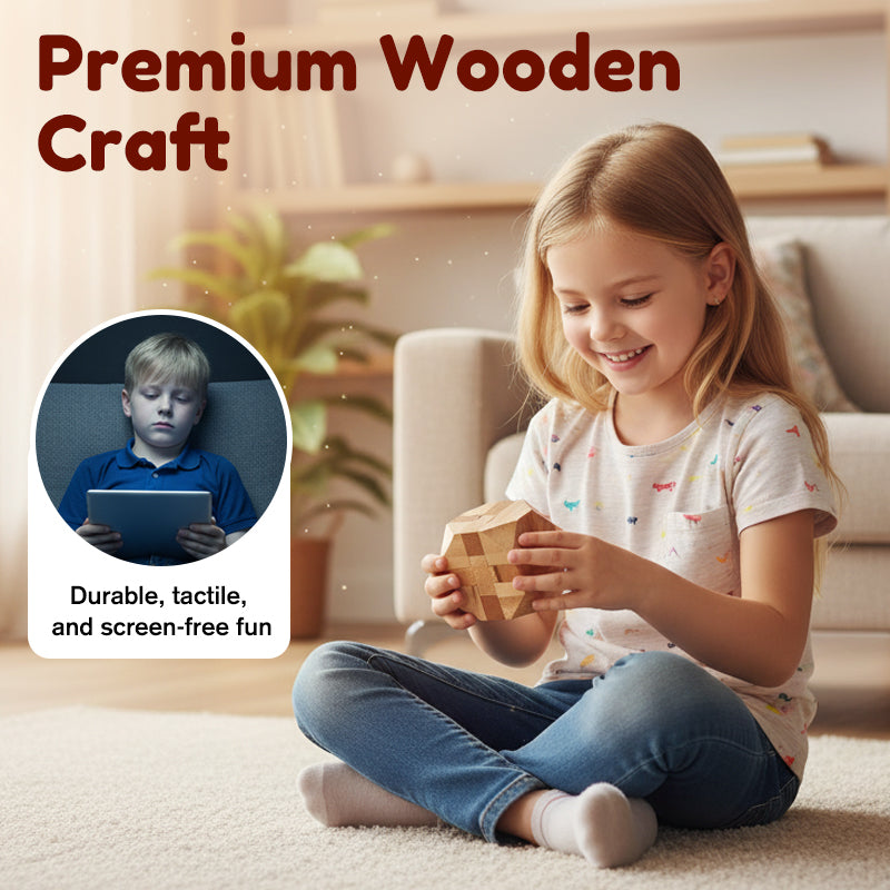 Stimulates Spatial Intelligence, Natural Wood Design, Educational Family Game 🧩🤲