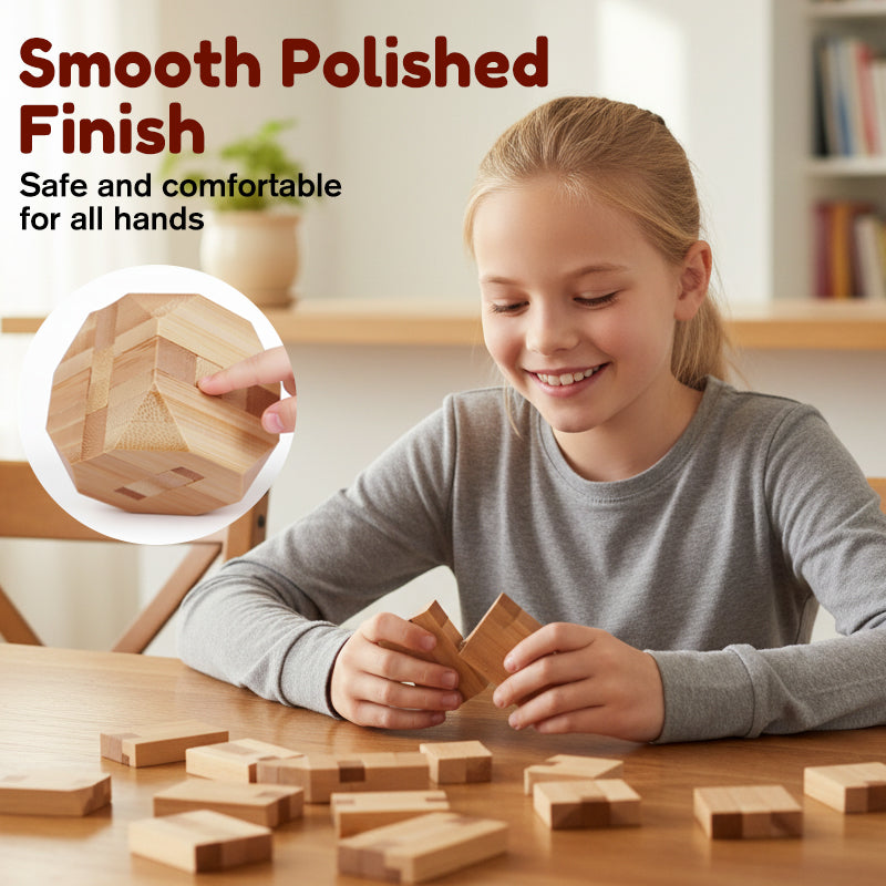 Stimulates Spatial Intelligence, Natural Wood Design, Educational Family Game 🧩🤲